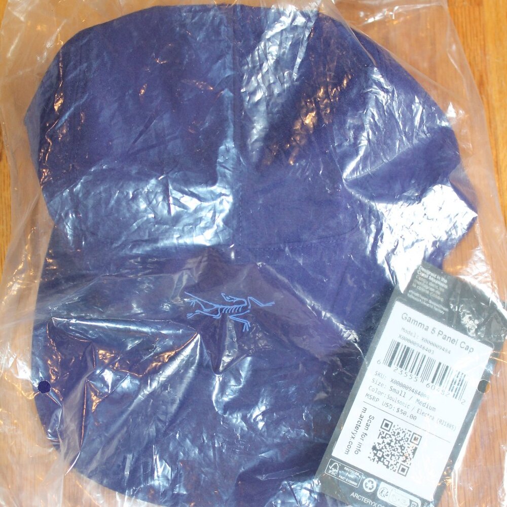 Arc'teryx Gamma 5-Panel Cap Hat Soulsonic/Electra Size S/M purple blue 9484 - Picture 2 of 5